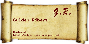 Gulden Róbert névjegykártya